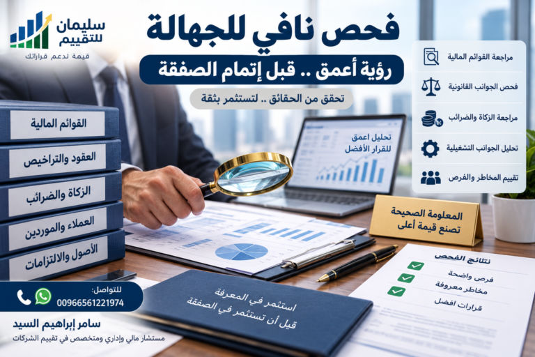 فحص نافي للجهالة بعد تقييم الشركة لمراجعة القوائم المالية والديون والمخاطر قبل إتمام الصفقة