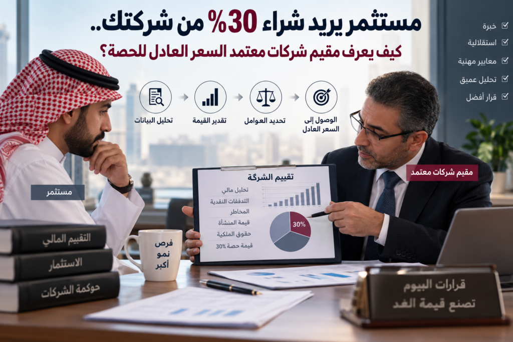 مقيم شركات معتمد لحصة 30%