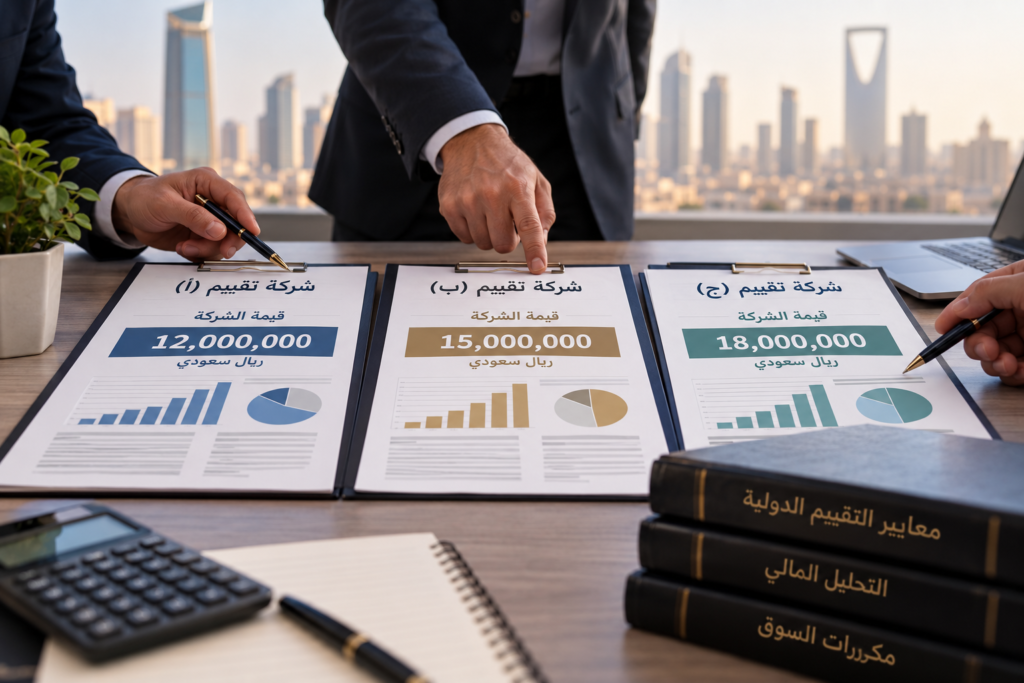 شركات تقييم تقدم قيما مختلفة لنفس النشاط